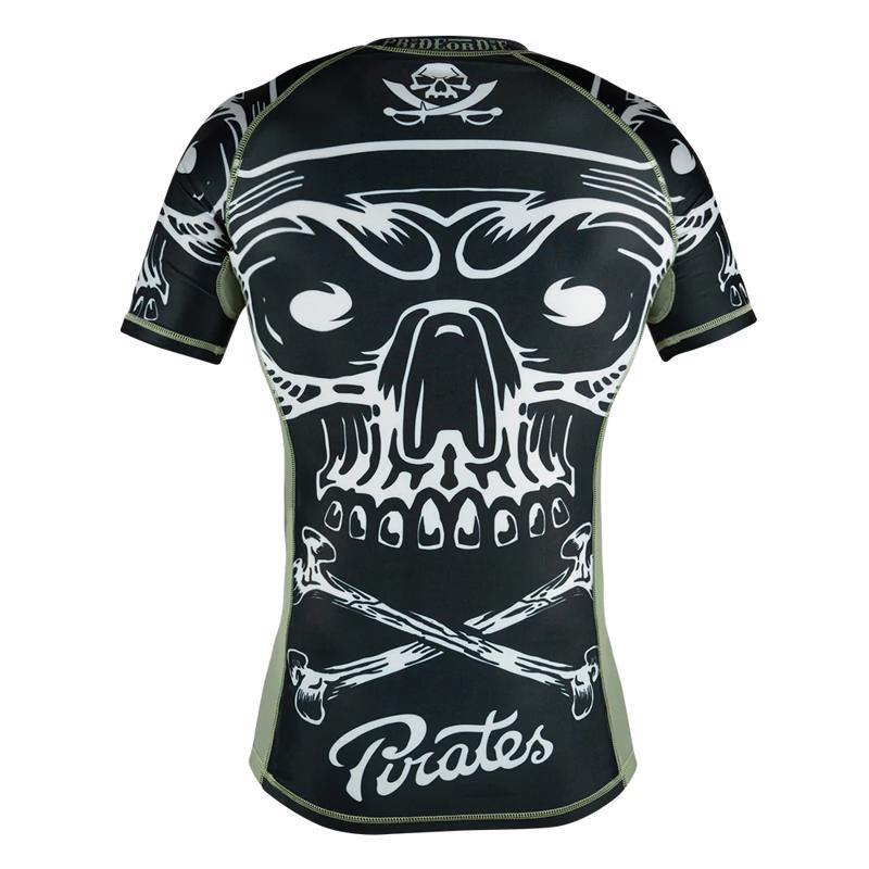 PRIDE OR DIE pirate v2 short sleeve RASHGUARD - BLACk